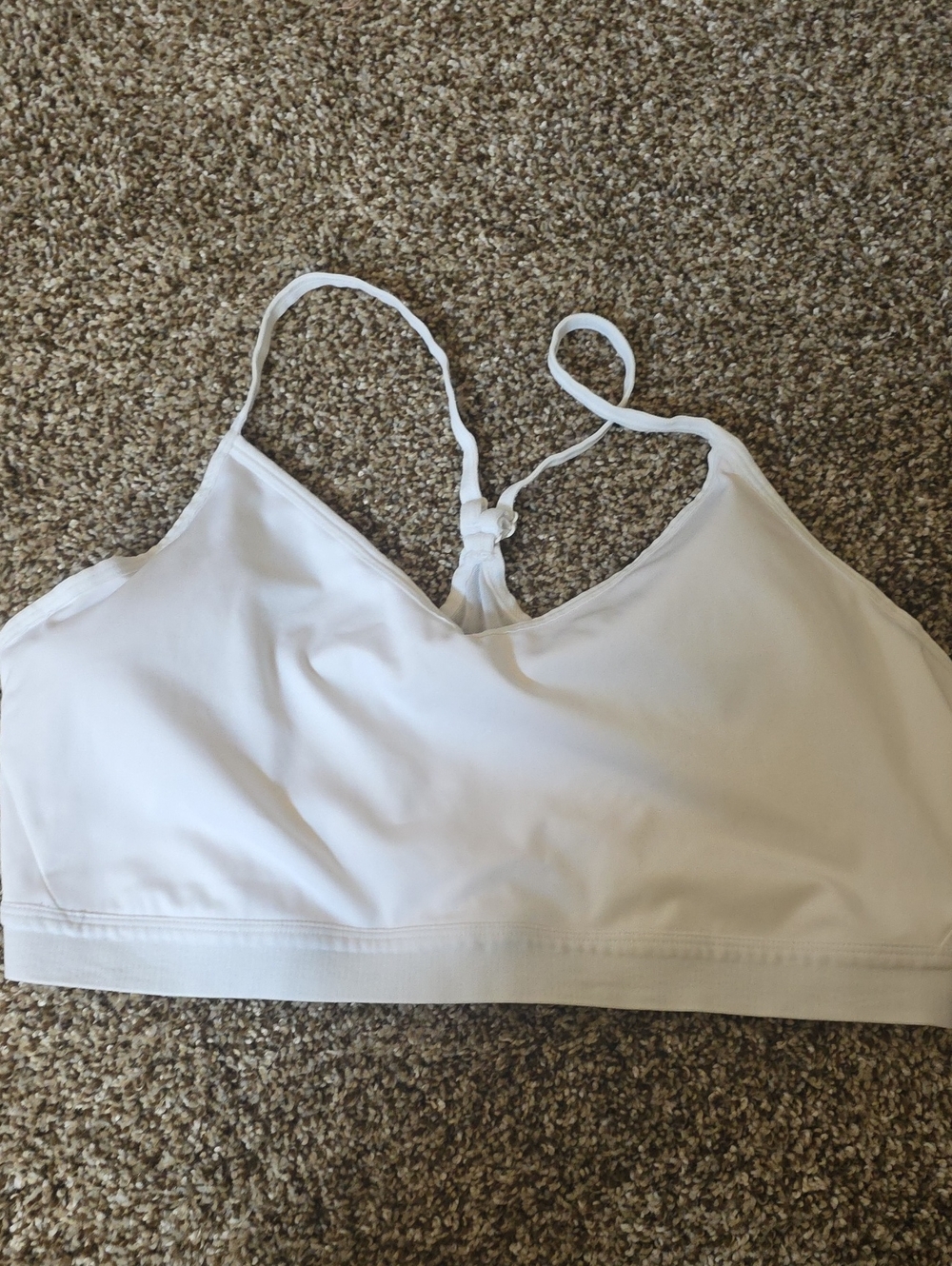 Athletic Works White Racerback Bralette with Adjustable Straps
